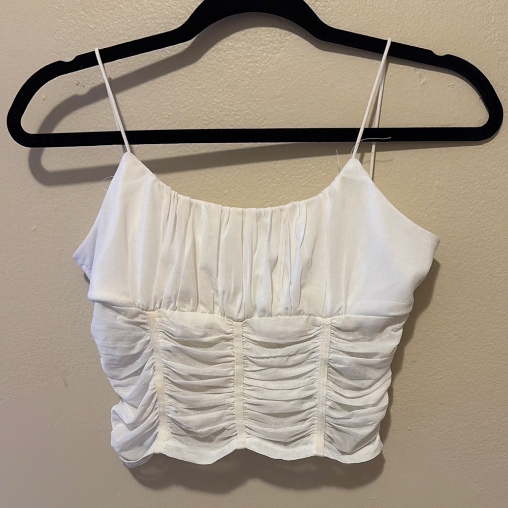 Princess Polly White Ruched Camisole